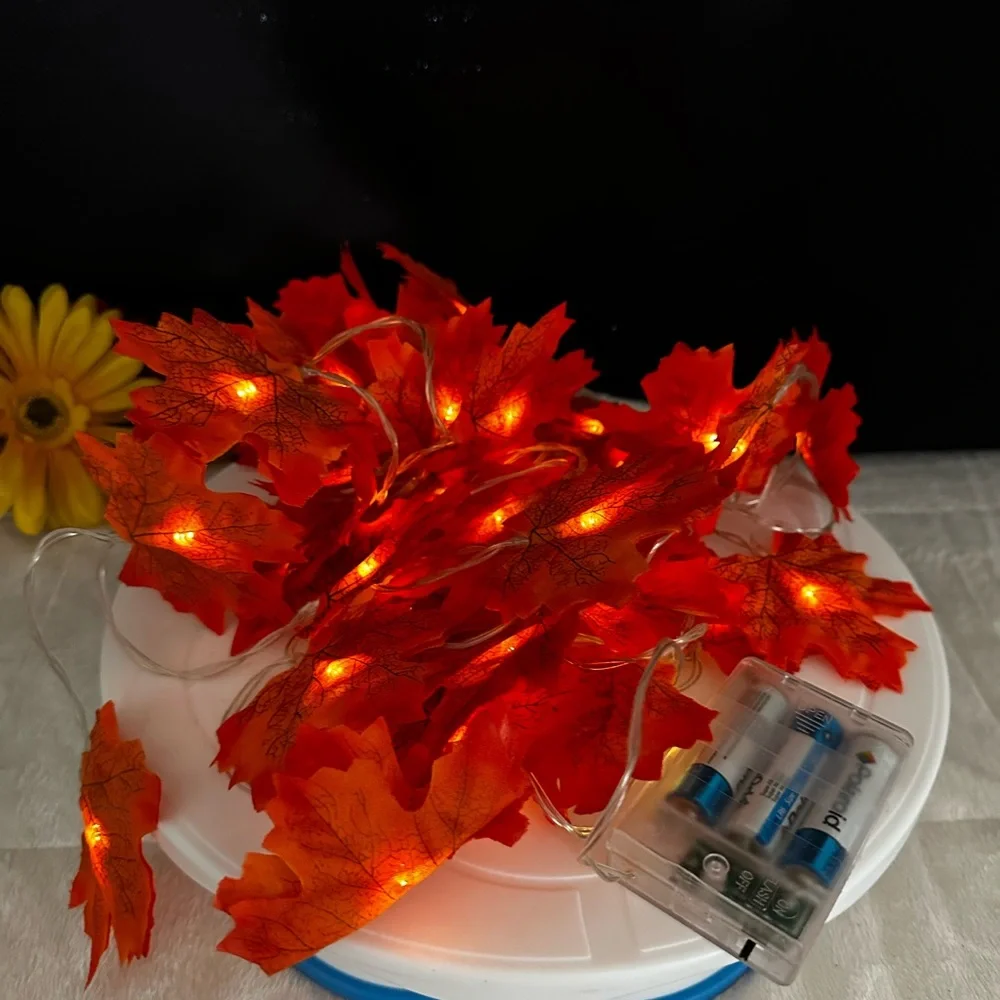 Set Of 2 Double Sided Battery Operated Maple Leaves 🍁 Lights